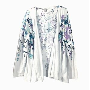Floral Open Draped Cardigan by CJ Banks